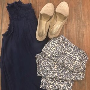 LOFT Marisa Floral Riviera Pant Sz 8P